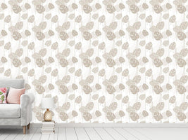 patterned-wallpaper-beige-leaves