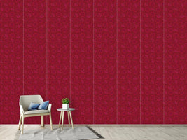 patterned-wallpaper-flora-in-cranberry