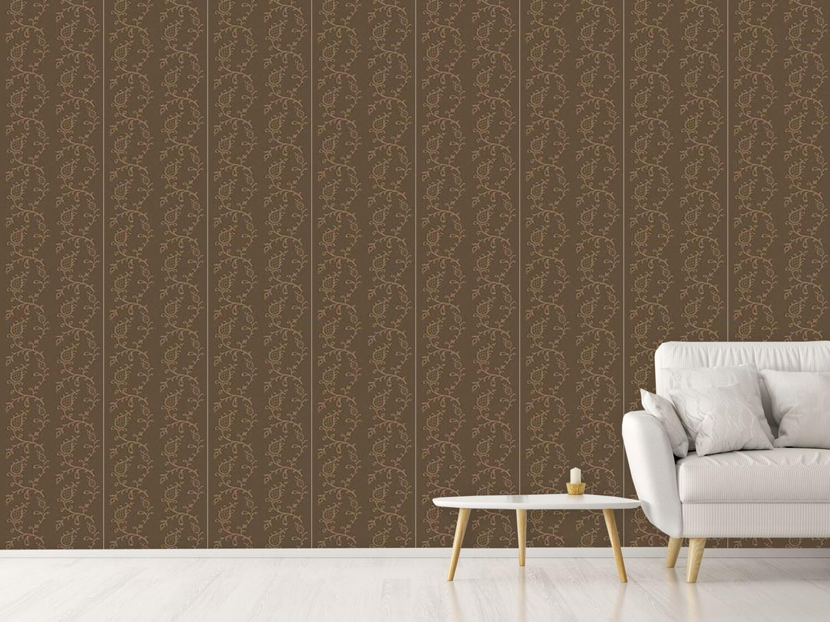 patterned-wallpaper-cinderella-brown