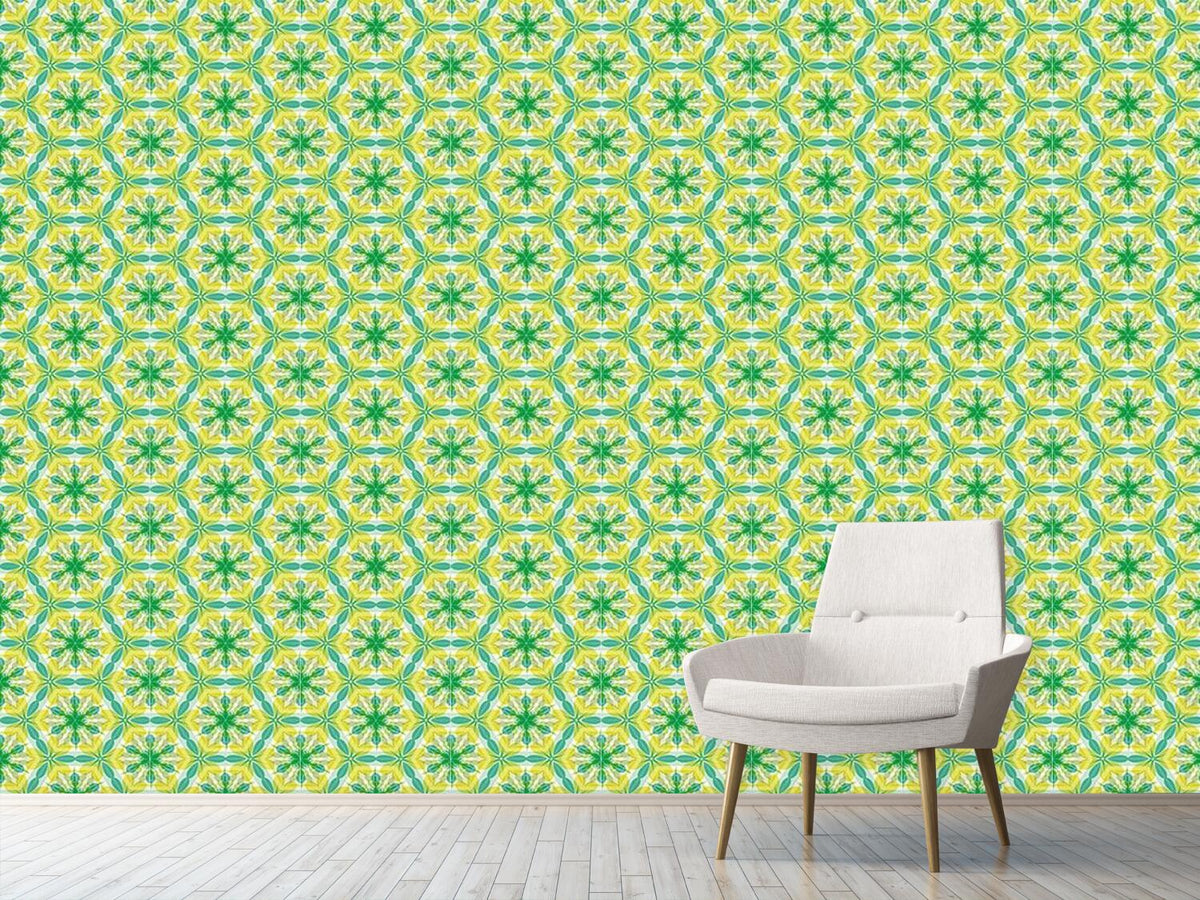 patterned-wallpaper-kaleidoscope-extreme-mint