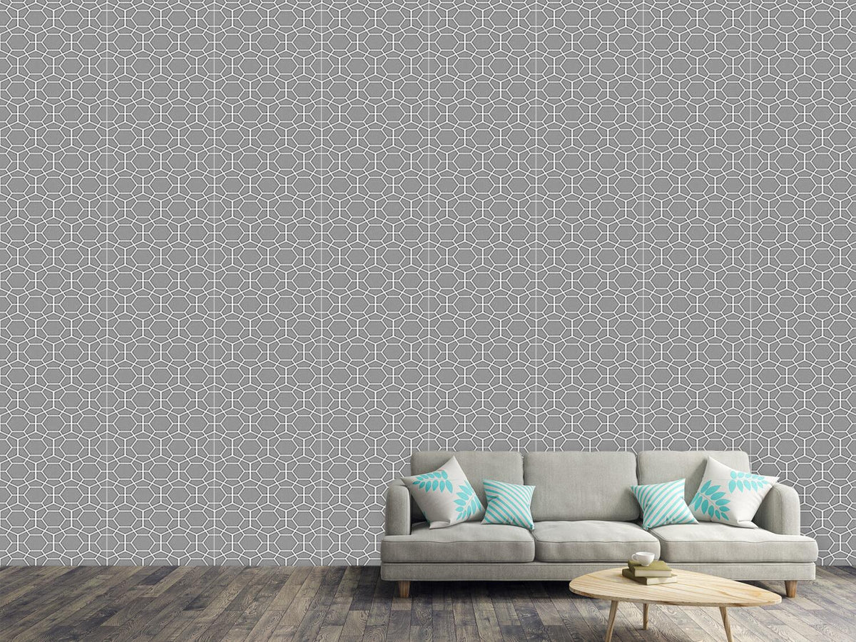 patterned-wallpaper-hexagon-netz