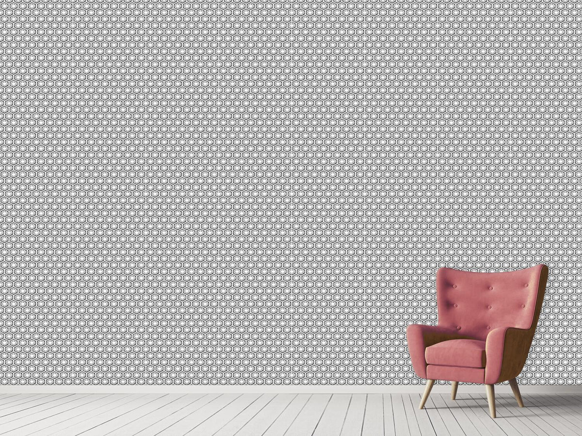 patterned-wallpaper-floral-honeycombs