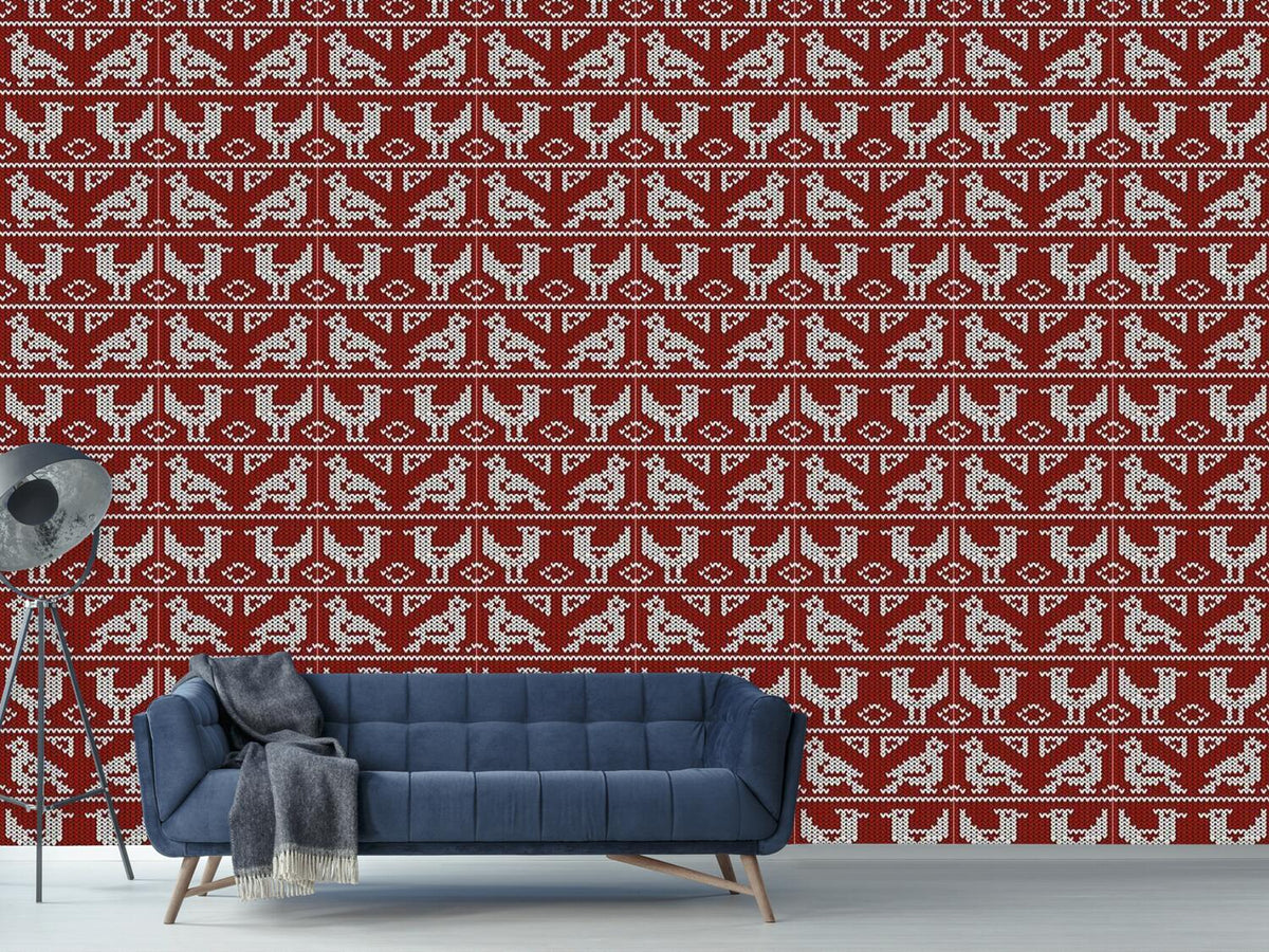 patterned-wallpaper-knitted-birds