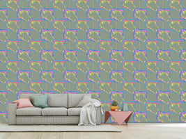 patterned-wallpaper-color-spots-on-olive-green