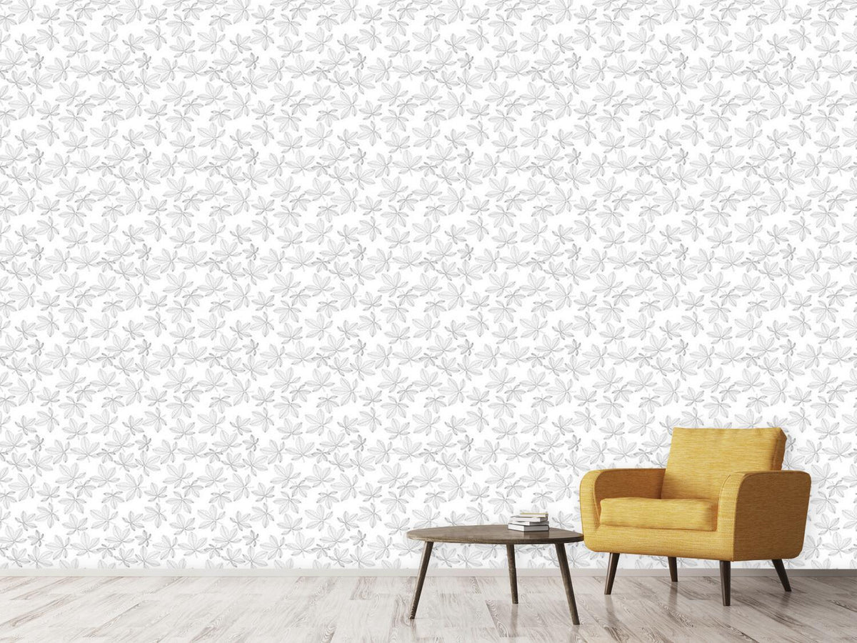 patterned-wallpaper-chestnut-leaves-black-and-white