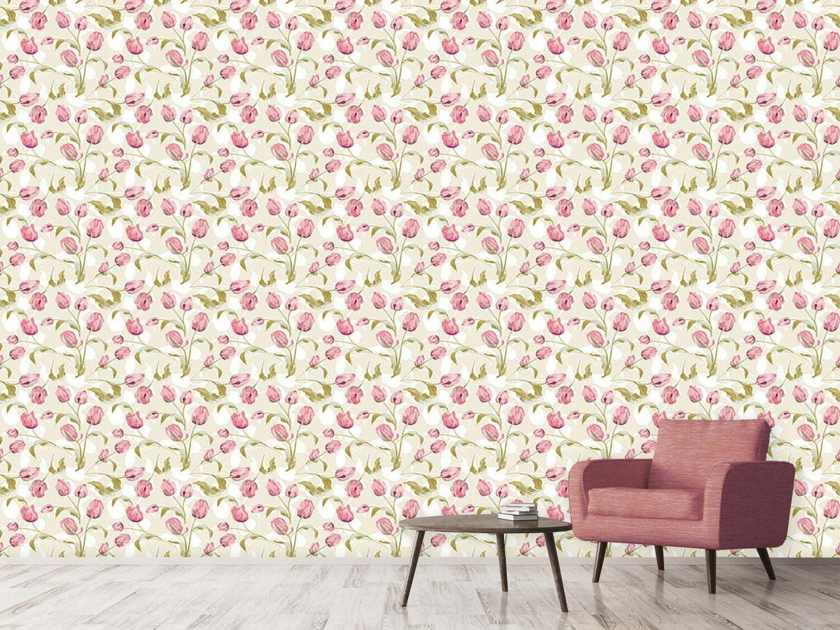 patterned-wallpaper-tulips