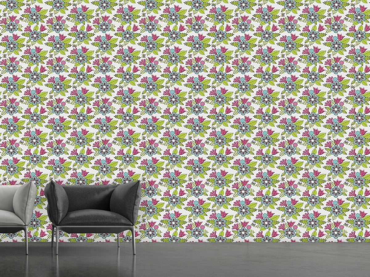 patterned-wallpaper-sweet-flower-bouquet