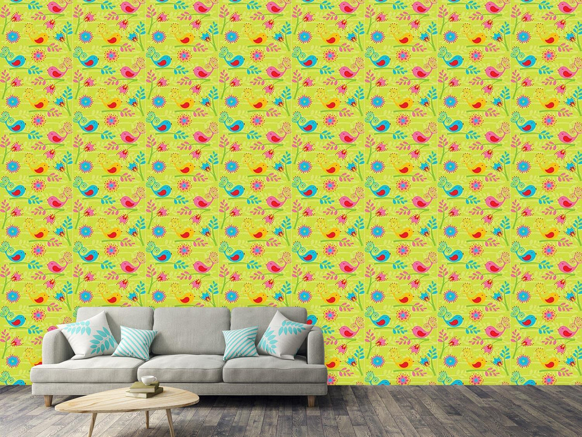 patterned-wallpaper-colorful-birdsong