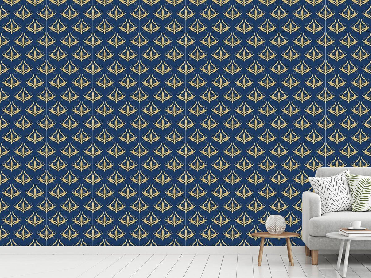 patterned-wallpaper-lily-blue