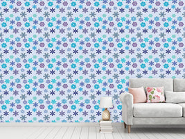 patterned-wallpaper-snowflake-silhouettes