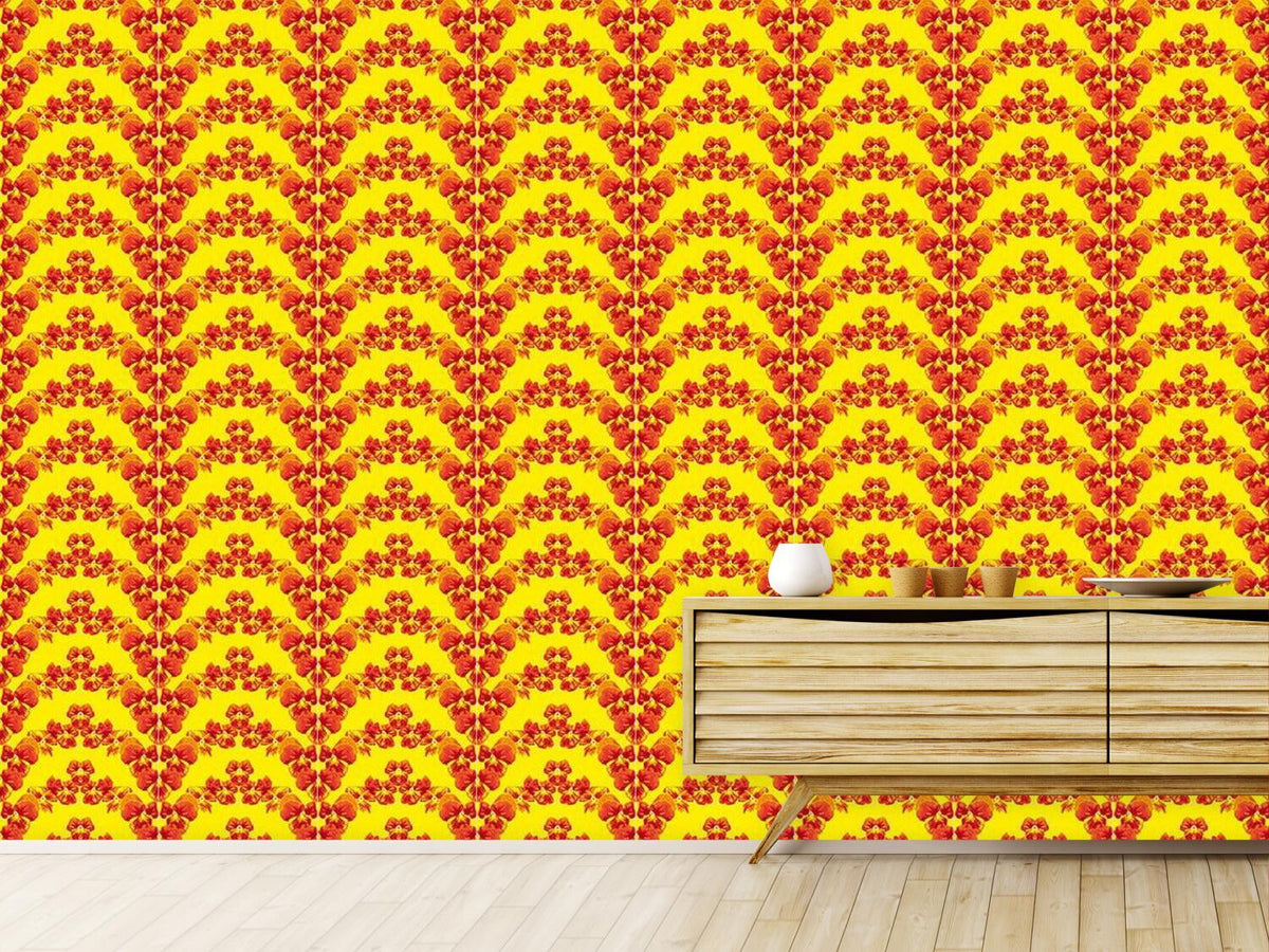 patterned-wallpaper-pansies-zigzag