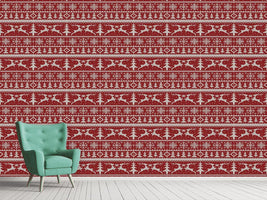 patterned-wallpaper-knitted-deer-crossing