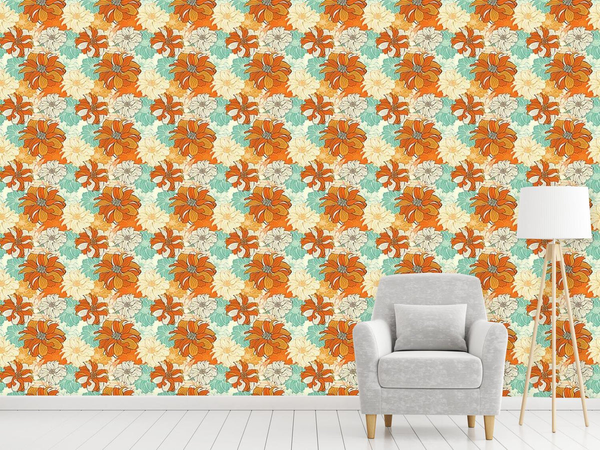 patterned-wallpaper-hand-drawn-flowers-of-dahlia