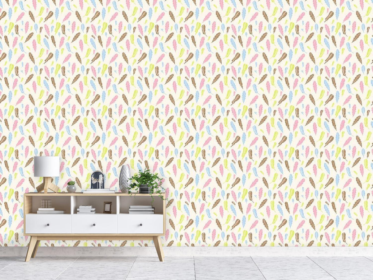 patterned-wallpaper-magic-feathers