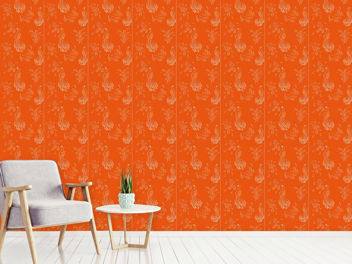 patterned-wallpaper-maharani-orange