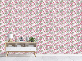 patterned-wallpaper-geometric-summer-flowers