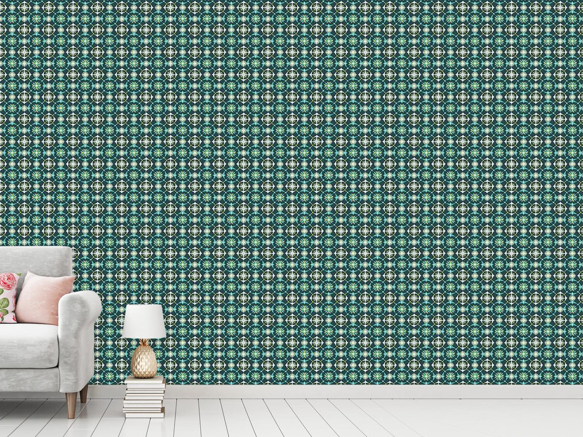 patterned-wallpaper-floral-mosaic-in-spring