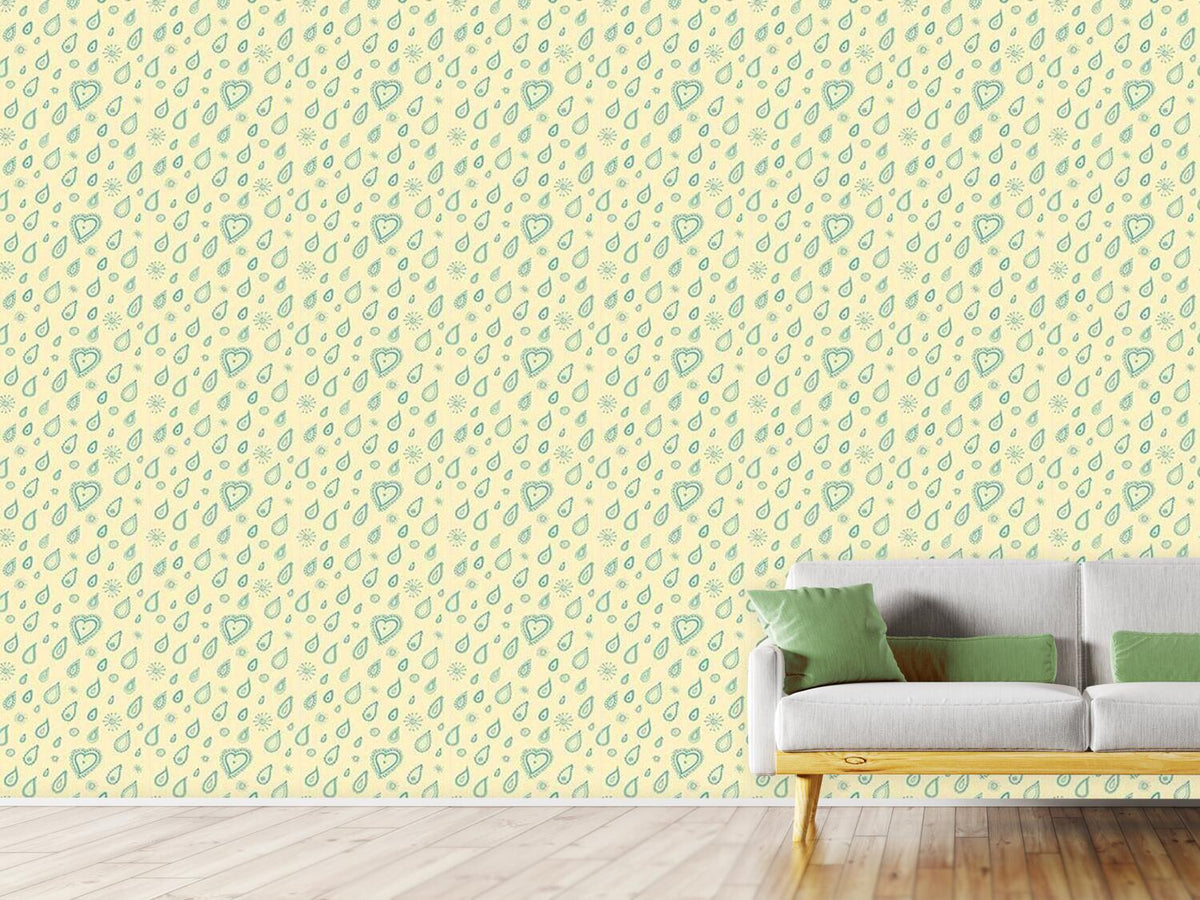 patterned-wallpaper-yellow-summer-rain