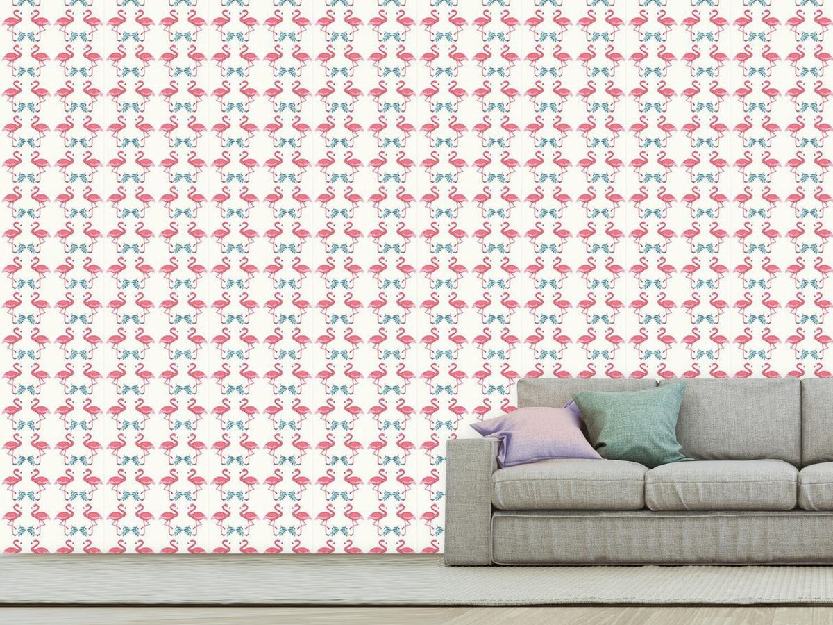 patterned-wallpaper-flamingo-dance